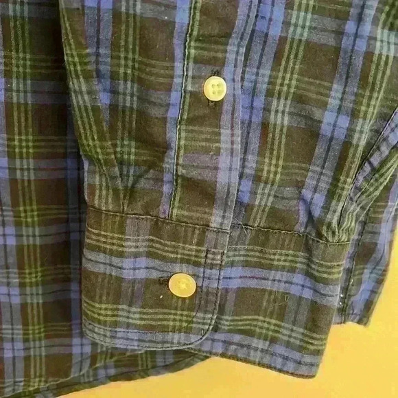 Chaps Men’s Plaid Blue and Green Button Down Easy Care XL - Picture 4 of 10